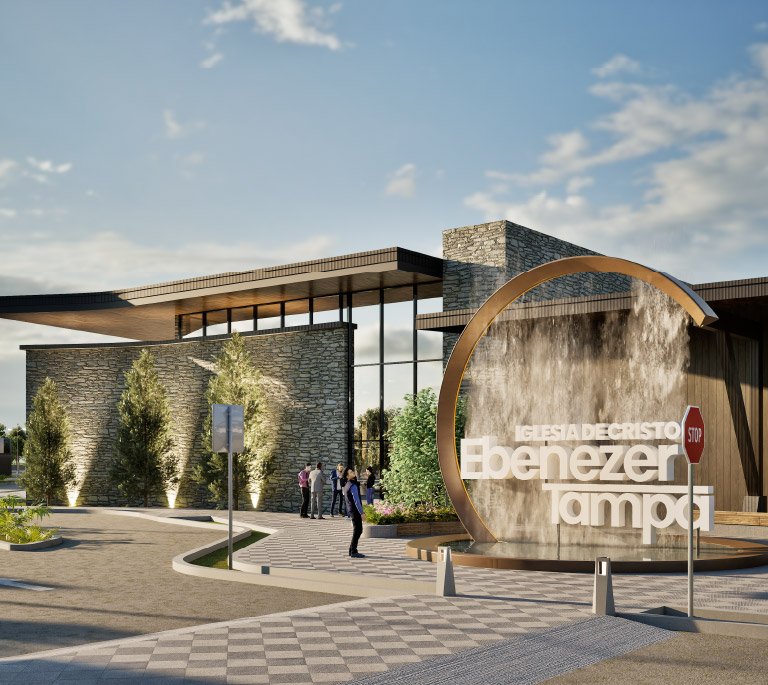 Render del futuro templo Ebenezer Tampa
