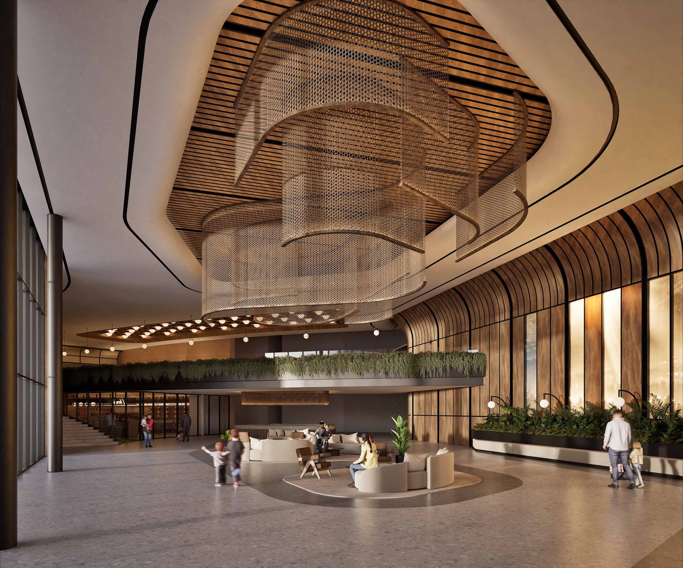 Render del lobby del futuro templo